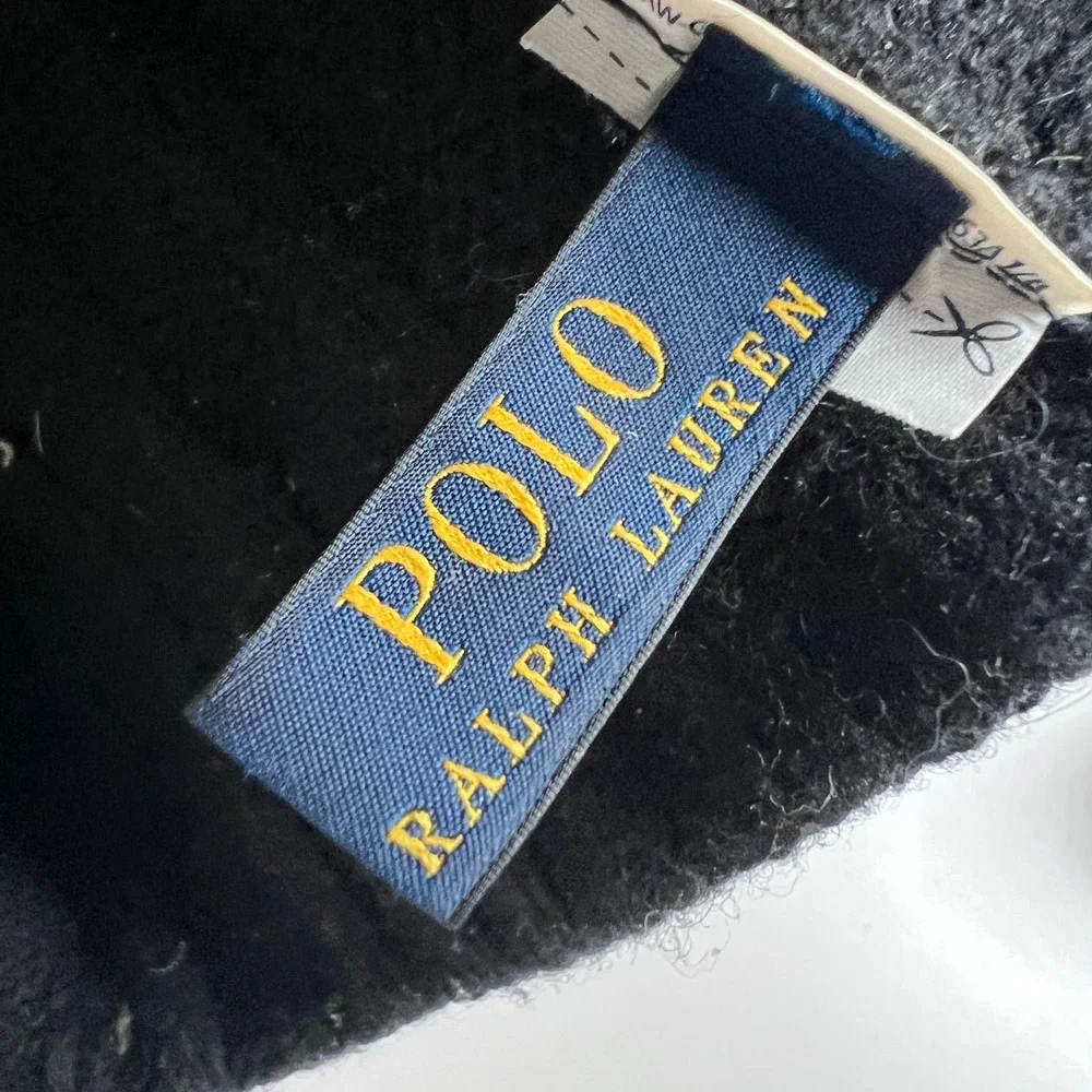 Polo‎ Ralph Lauren Ribbed Beanie Black Pink Pony Logo Knit Hat Mens Womens